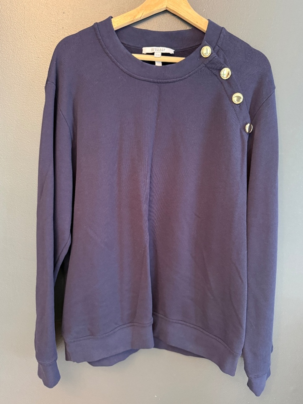 Derek Lamb 10 Crosby Navy & Gold Button Sweatshirt XL
